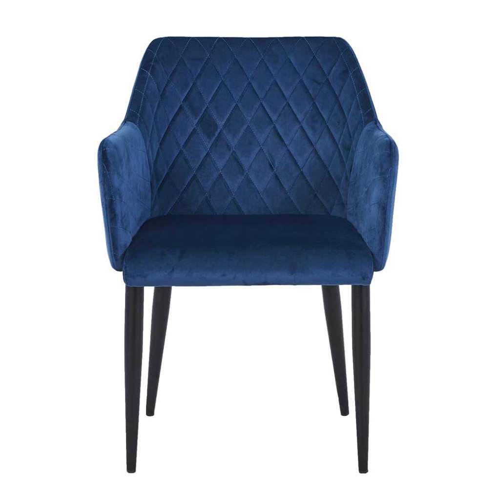 Armstühle in Blau Samt Retro Look (2er Set)