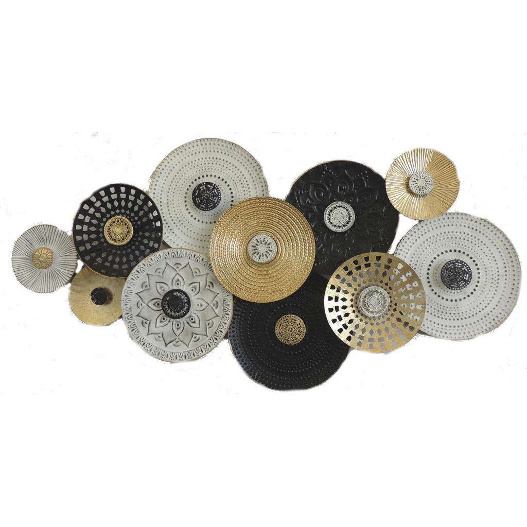 Ambia Home WANDDEKO Metall, Weiß, Gold