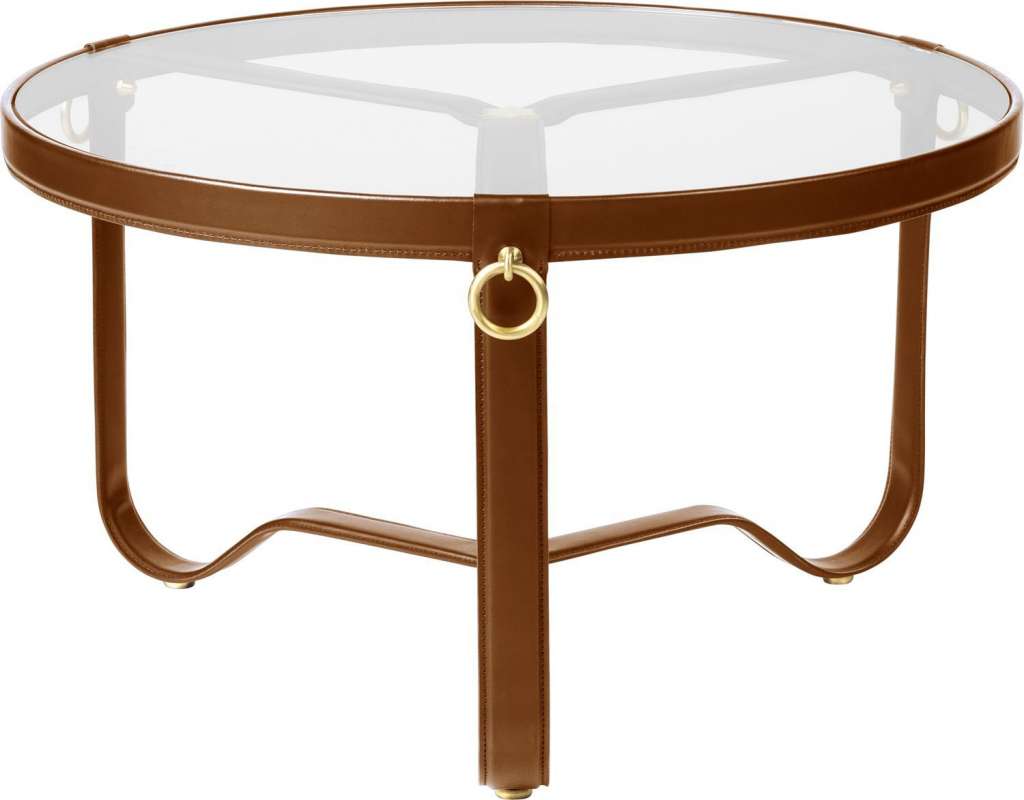 Gubi - Adnet Coffee Table - hellbraunes Leder - Circular ø 70 - indoor