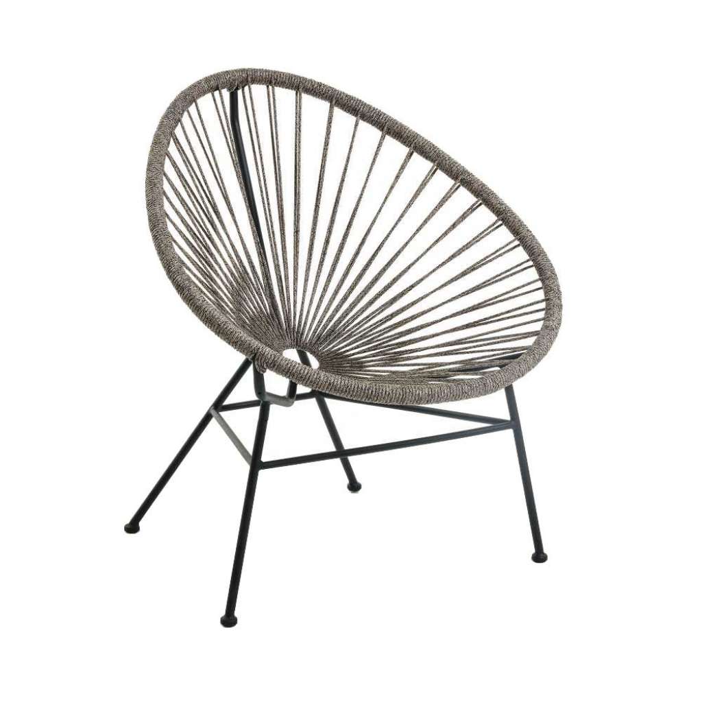 Acapulco Sessel in Dunkelgrau Retrostil (2er Set)