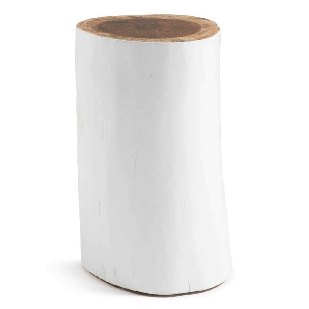 Design Beistelltisch in Weiß und Naturfarben rustikalen Landhausstil