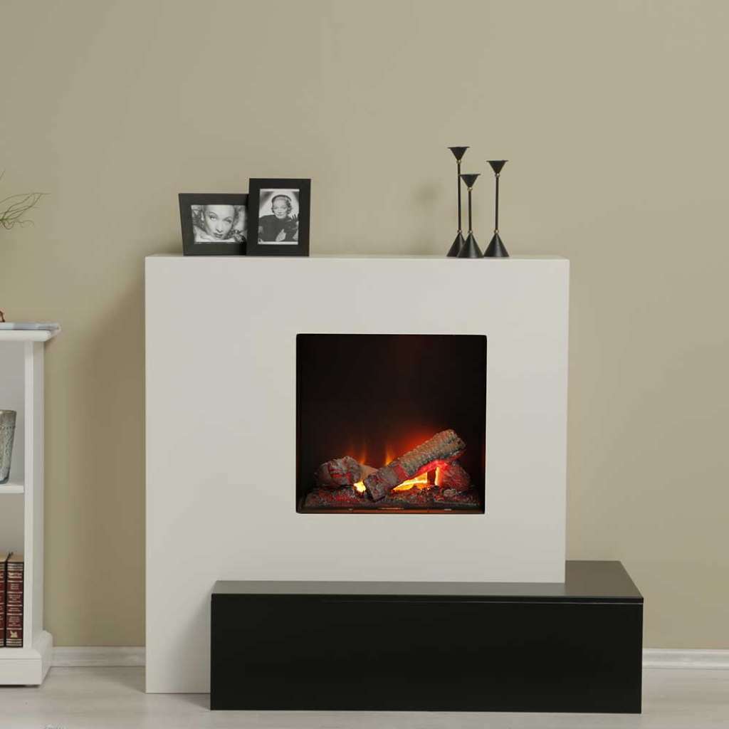 Deko Elektrokamin in Weiß und Schwarz 95 cm hoch