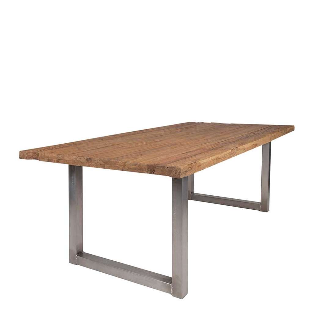 Küchen Tisch aus Teak Recyclingholz und Eisen Industry Design