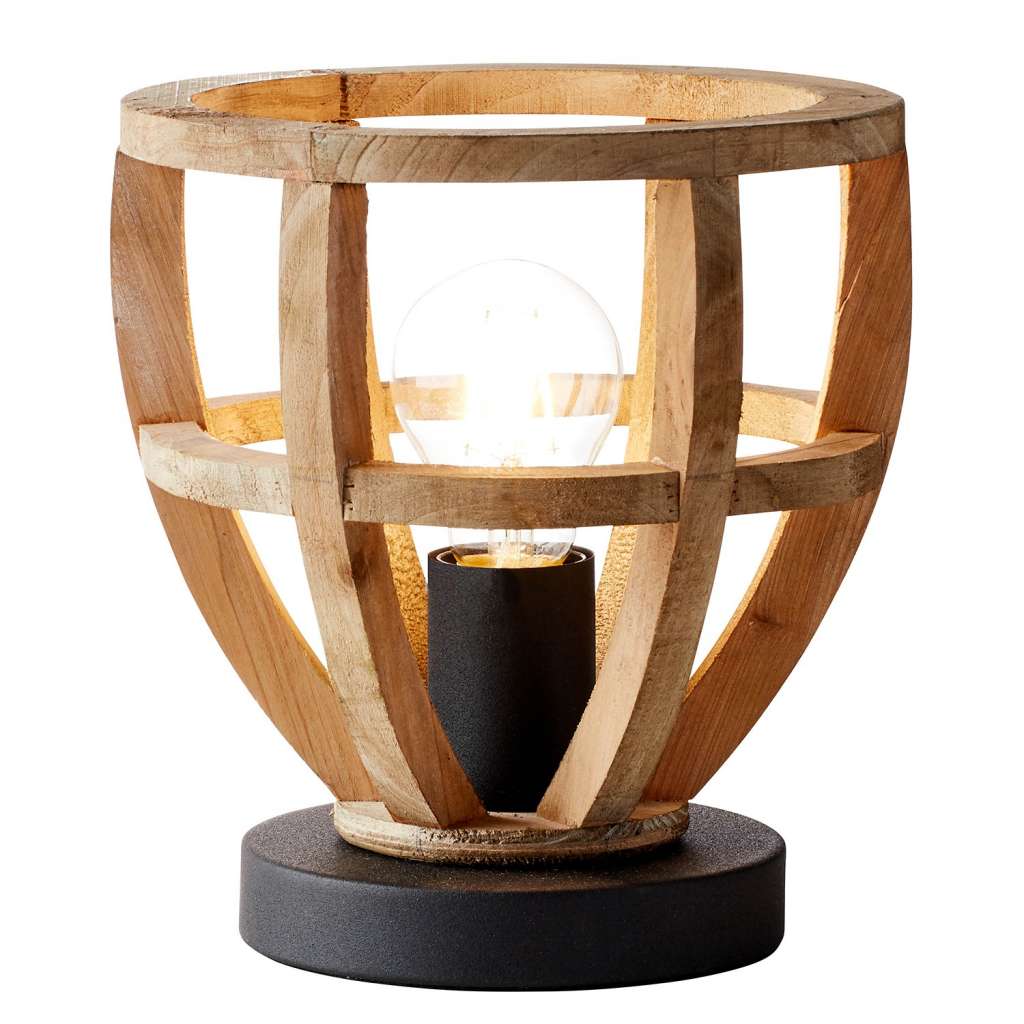 home24 Tischleuchte Matrix Wood II