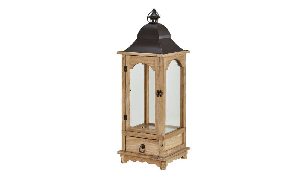 Holzlaterne ¦ holzfarben ¦ Metall, Glas , Holz ¦ Maße (cm): B: 24 H: 68,2 T: 24 Dekoration > Laternen & Windlichter - Höffner