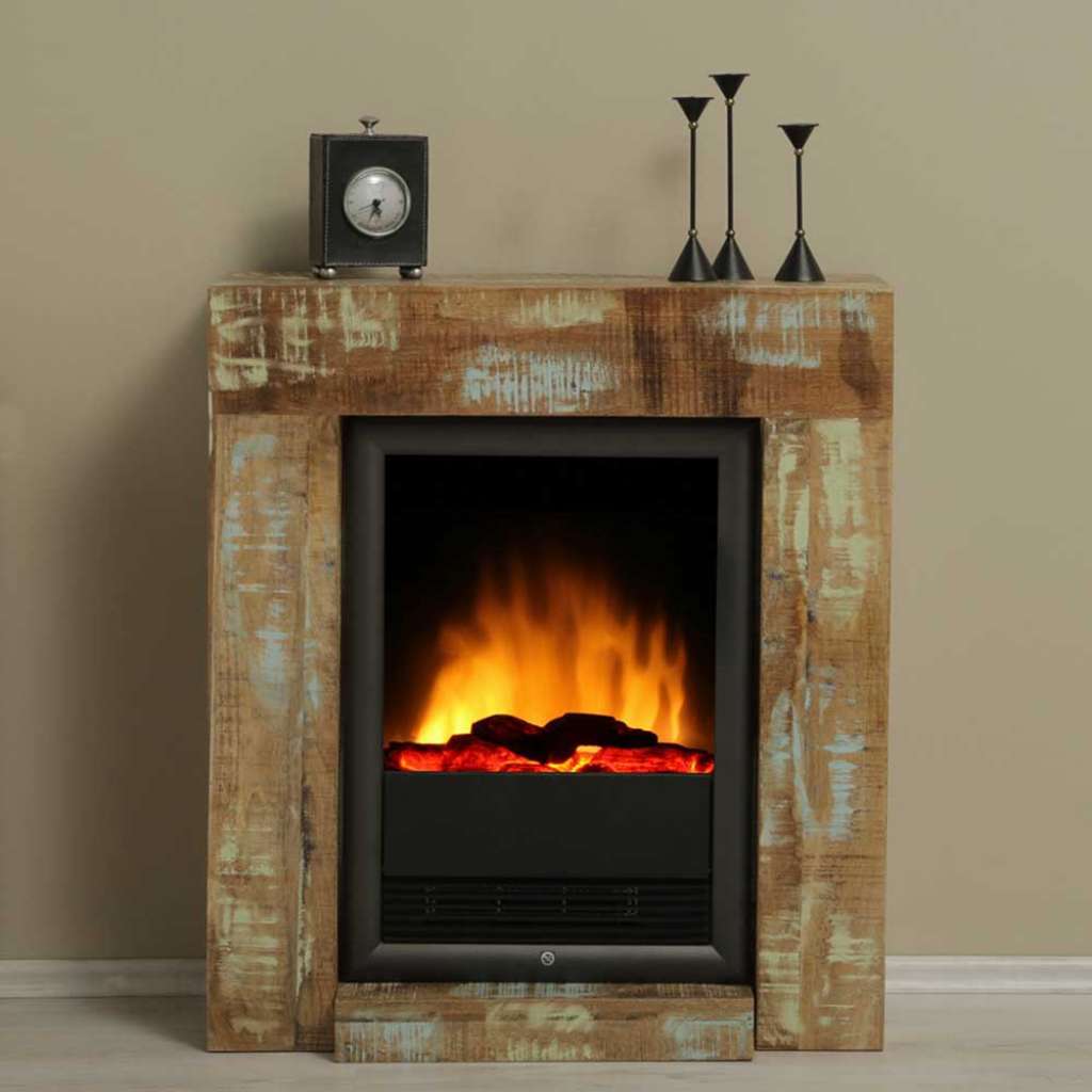 Elektro Standkamin in Bunt Shabby Chic Design