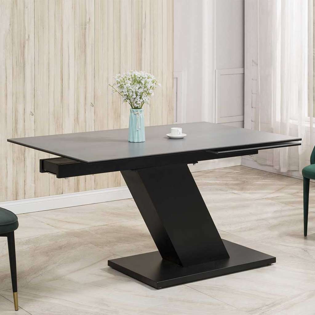 Design Esszimmertisch in Anthrazit Keramikplatte