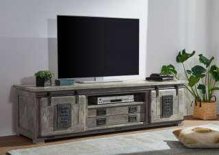 TV-Board Mango 180x55x50 grau lackiert RAILWAY #246