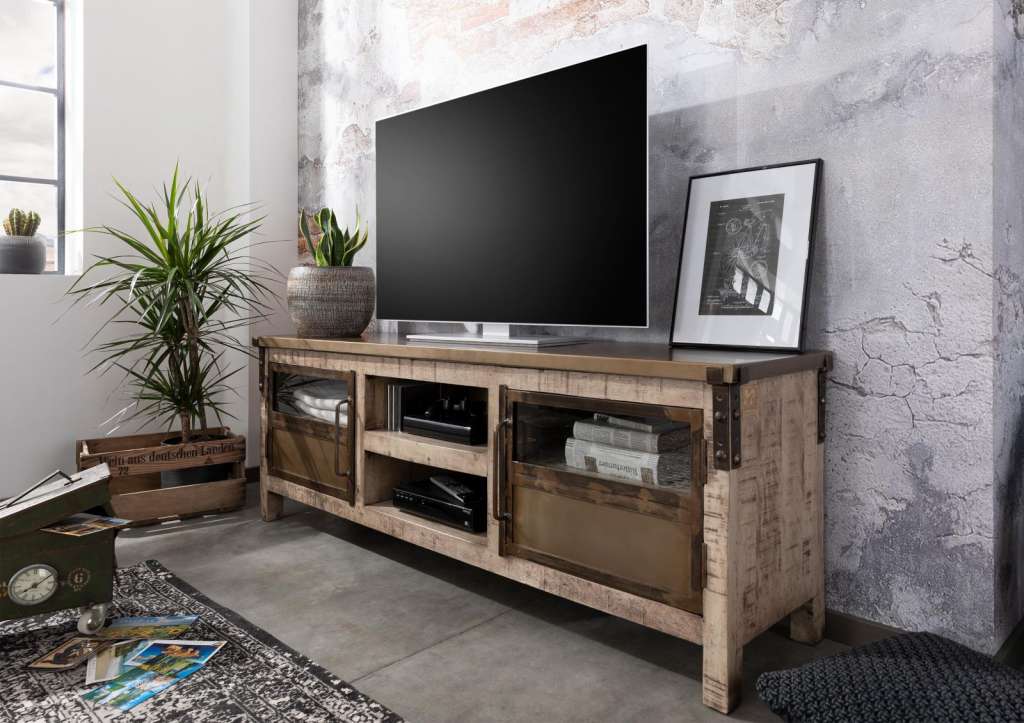TV-Board Mango 170x40x60 braun lackiert HEAVY INDUSTRY 2136