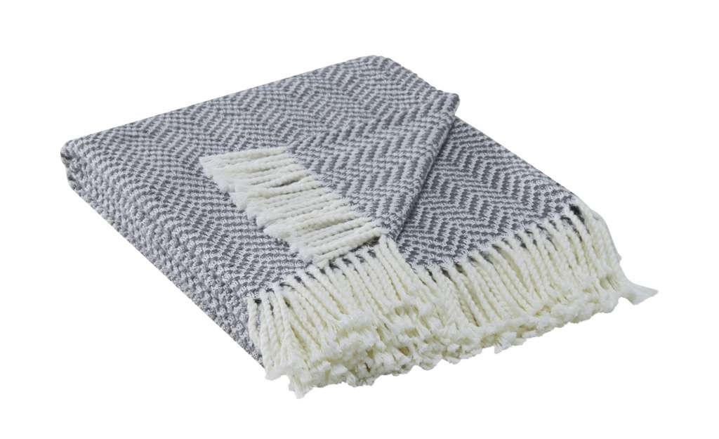 HOME STORY Jacquard Plaid  Zick Zack ¦ grau ¦ 50% Baumwolle, 50% Polyacryl  ¦ Maße (cm): B: 130 Heimtextilien > Kuscheldecken - Höffner