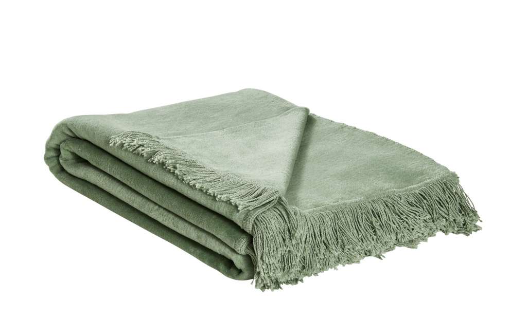 HOME STORY Wohndecke  Sophia ¦ grün ¦ 60% Baumwolle, 40% Polyacryl ¦ Maße (cm): B: 150 Heimtextilien > Kuscheldecken - Höffner