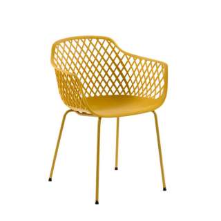 Armstühle in Gelb Skandi Design (4er Set)