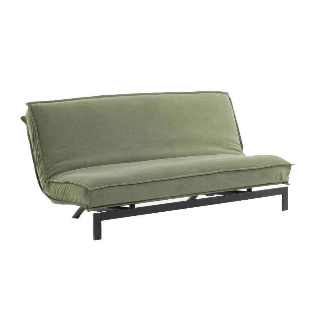 Ausziehsofa in Graugrün Webstoff modern