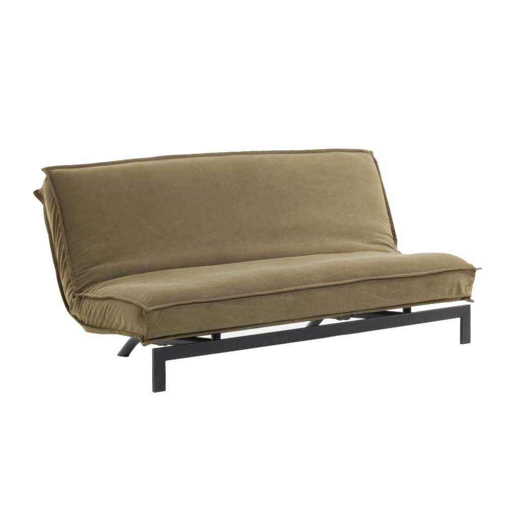 Bettsofa in Braun und Schwarz 195 cm breit