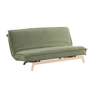 Couch in Graugrün und Buchefarben Schlaffunktion