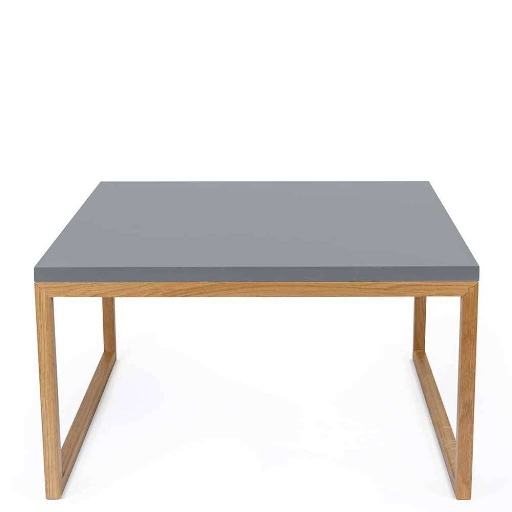 Sofa Beistelltisch in Grau und Eichefarben 60 cm breit