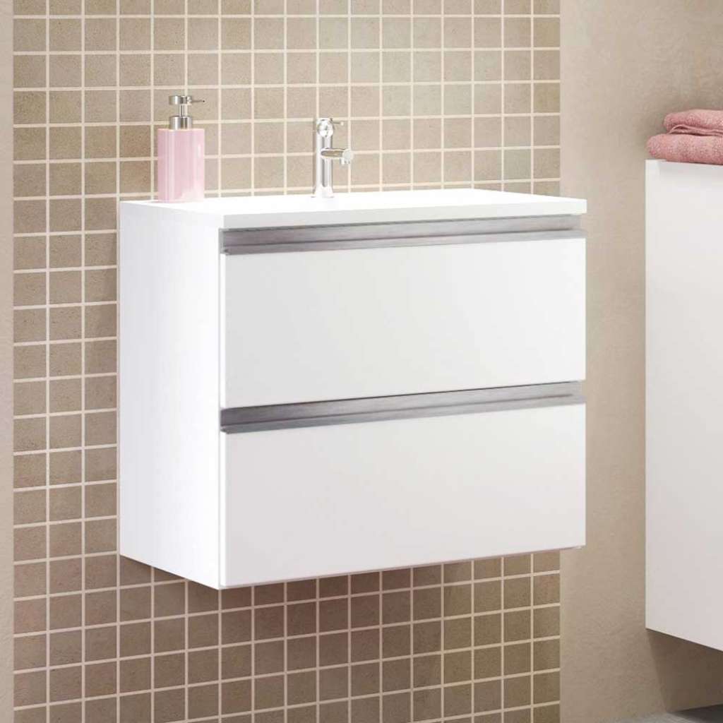 Design Waschtisch in Weiß zwei Schubladen