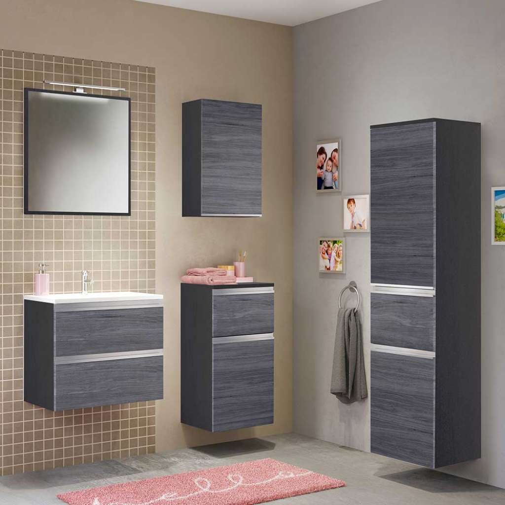 Badezimmerset in Eiche Grau Made in Germany (5-teilig)