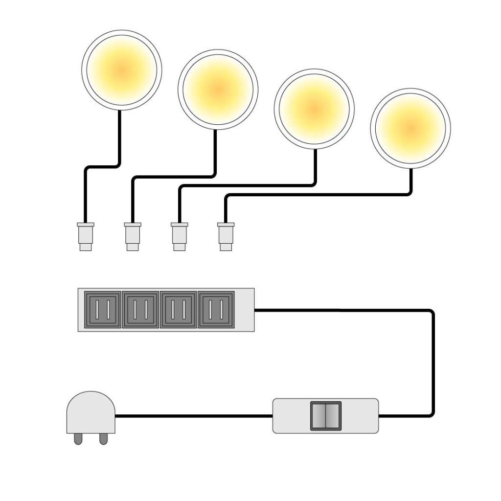 home24 LED-Powerspot Lopburi (4er-Set)