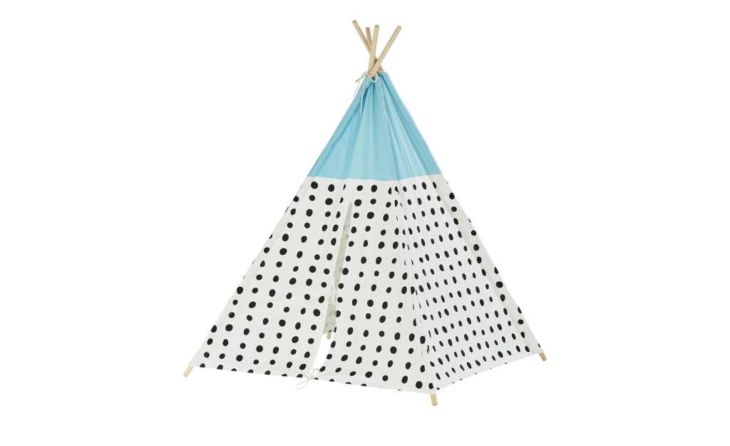 Tipi-Zelt  Punkte ¦ mehrfarbig ¦ Bezug aus 100% Baumwolle, Gestell aus Kiefernholz massiv ¦ Maße (cm): B: 120 H: 120 T: 160 Baby > Spielen > Spielzelte - Höffner