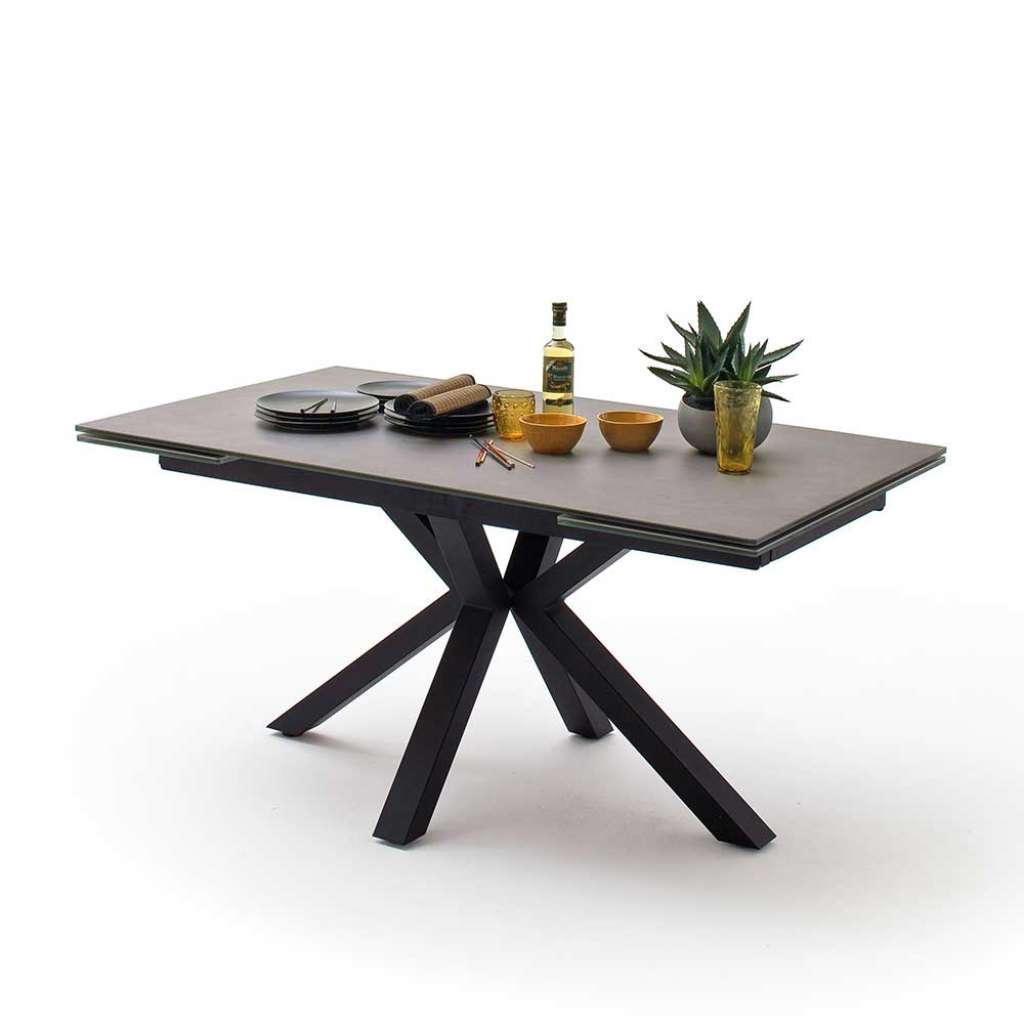 Keramik Esszimmer Tisch in Anthrazit Kopfauszug