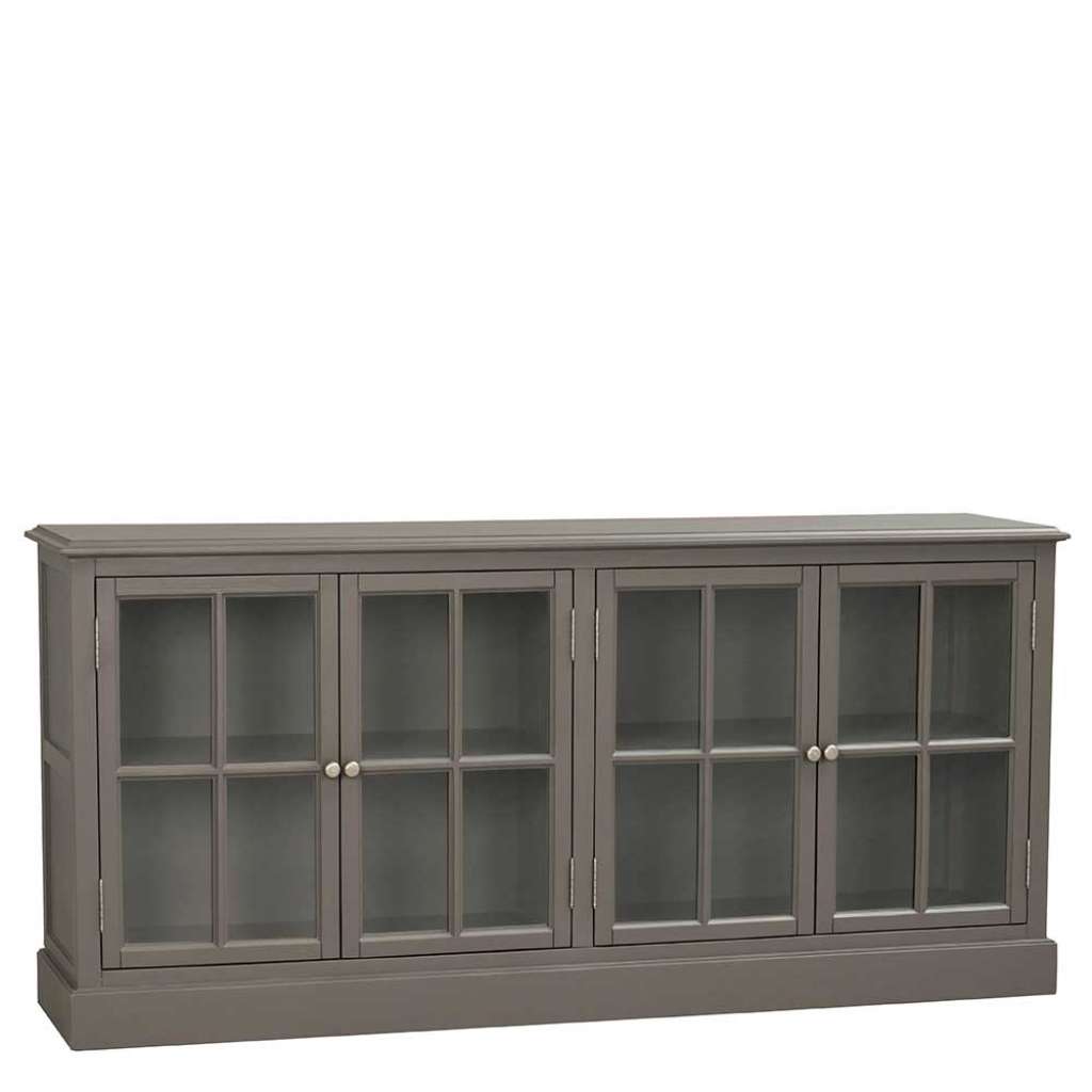 Esszimmersideboard in Grau Kiefer massiv Glastüren