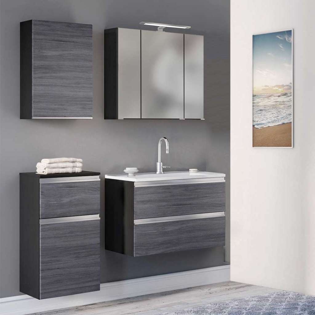 Badezimmerset in Eiche Grau Optik modern (4-teilig)
