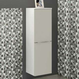 Bad Seitenschrank in Grau und Weiß 40 cm breit