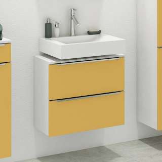 Waschbeckenschrank in Gelb und Weiß modern