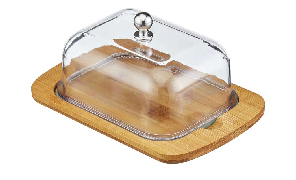 KHG Butterdose ¦ holzfarben ¦ Bambus, Acryl ¦ Maße (cm): B: 12,3 H: 7,5 Geschirr > Butterdosen - Höffner
