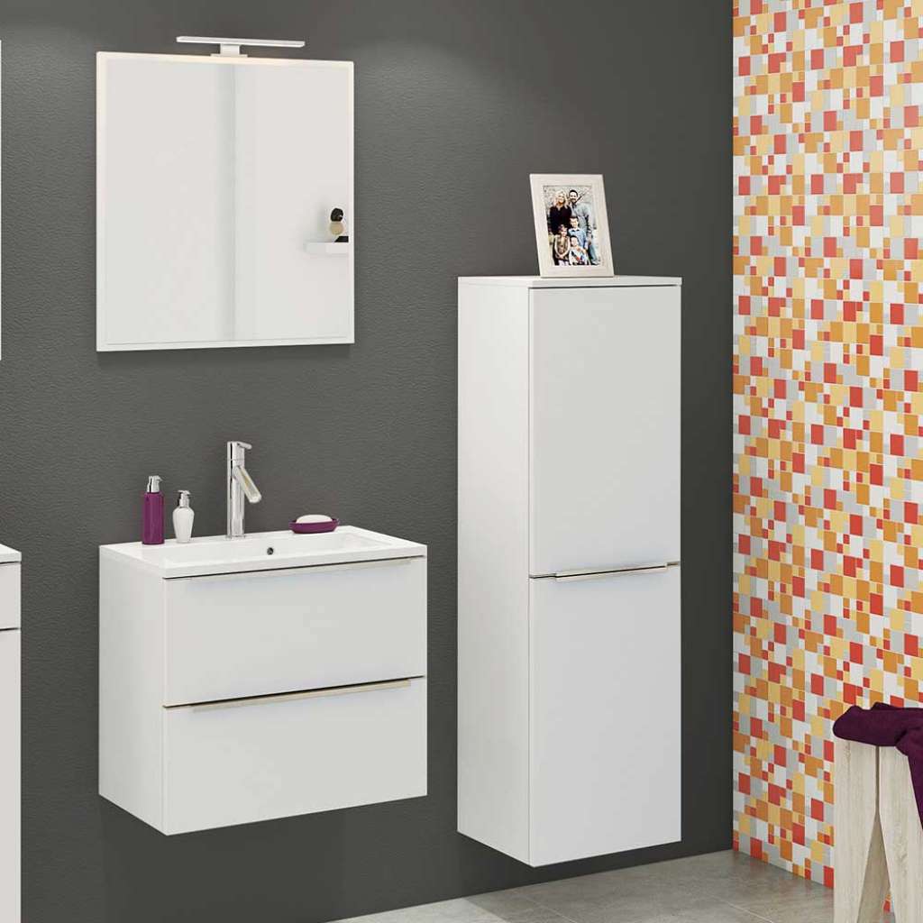 Möbel Einrichtung für Badezimmer Weiß (3-teilig)