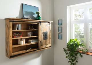 RAILWAY #158 Wandregal 130x25x80 Mango natur lackiert