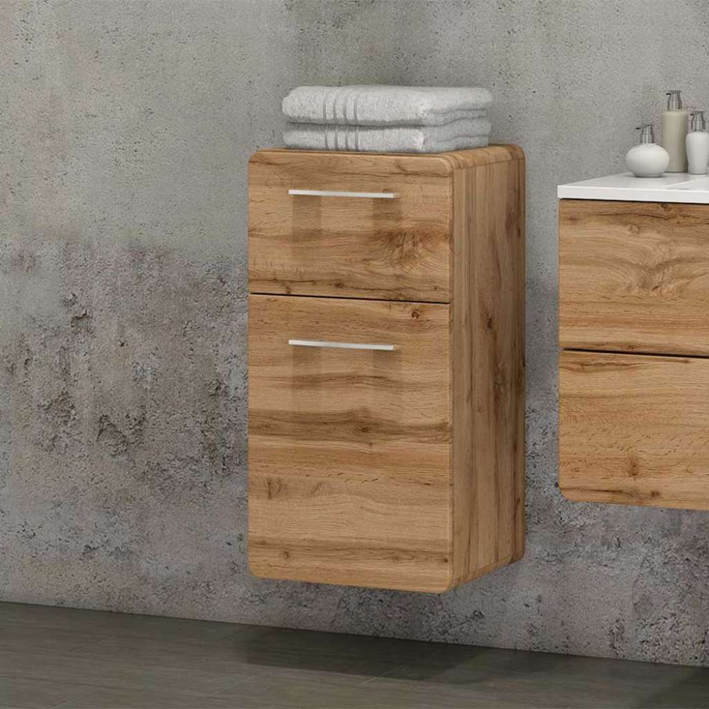 Badezimmer Unterschrank in Wildeichefarben 35 cm tief