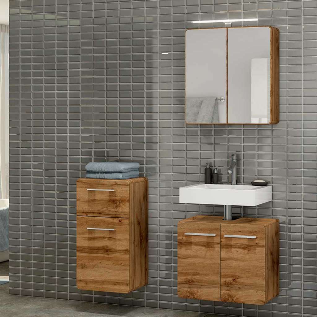 Design Badezimmer Set in Wildeiche Optik Made in Germany (3-teilig)