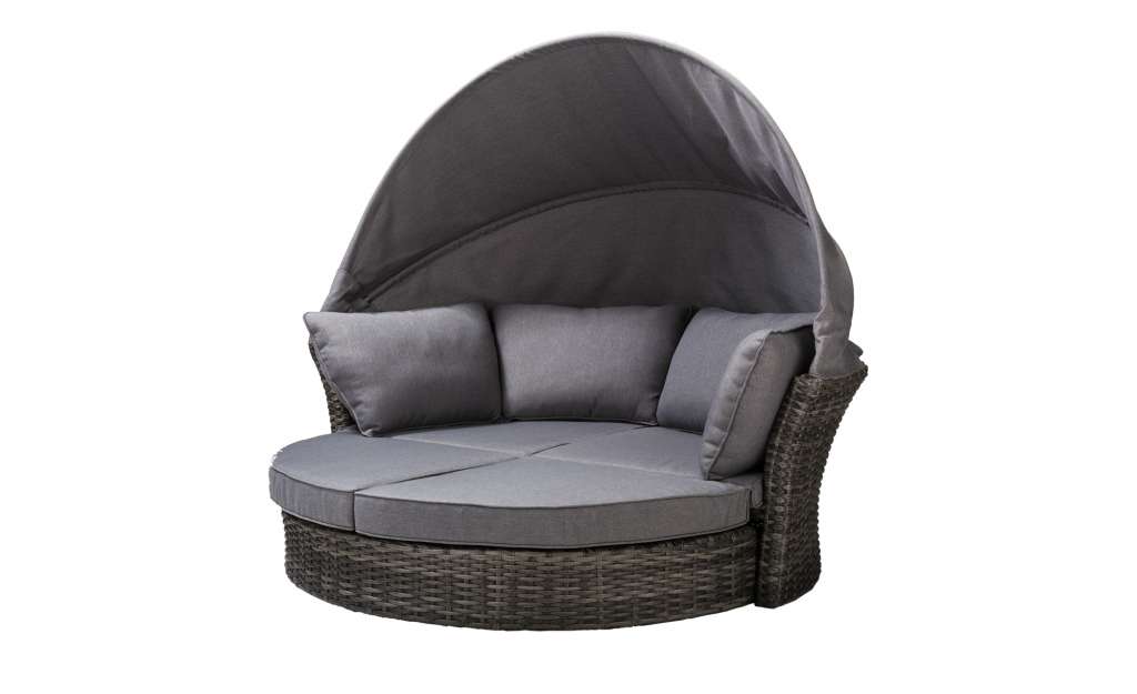 a casa mia Garten-Loungeinsel  Mauritius ¦ grau ¦ Aluminium pulverbeschichtet/ PE-Geflecht ¦ Maße (cm): B: 200 H: 166,5 T: 105,5 Garten > Gartenmöbel > Gartenliegen - Höffner