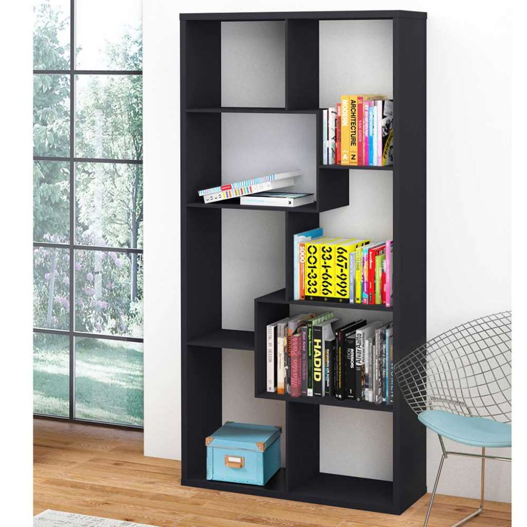 Design Standregal in Schwarz 180 cm hoch
