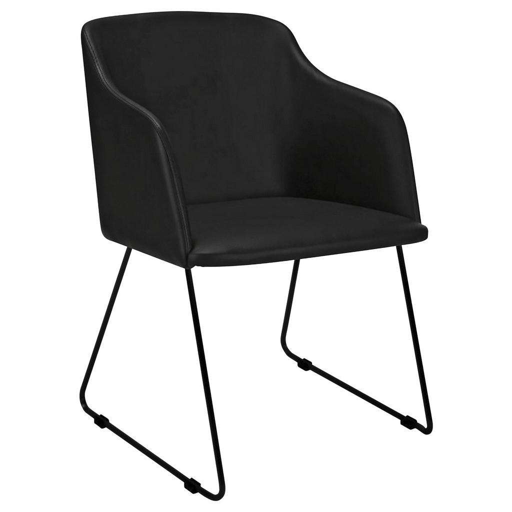 ARMLEHNSTUHL Lederlook Schwarz