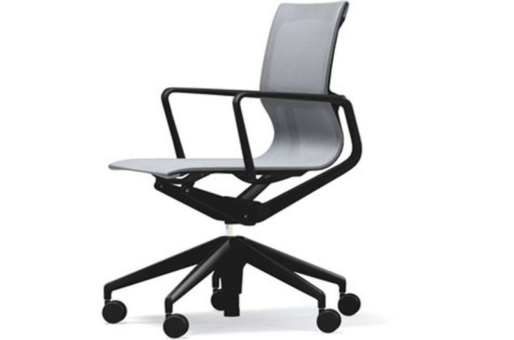 Vitra - Physix Bürodrehstuhl - RollehartTeppichboden-Aluminiumfuss beschichtet deep black-01 silber-Rahmen 12deep black - indoor
