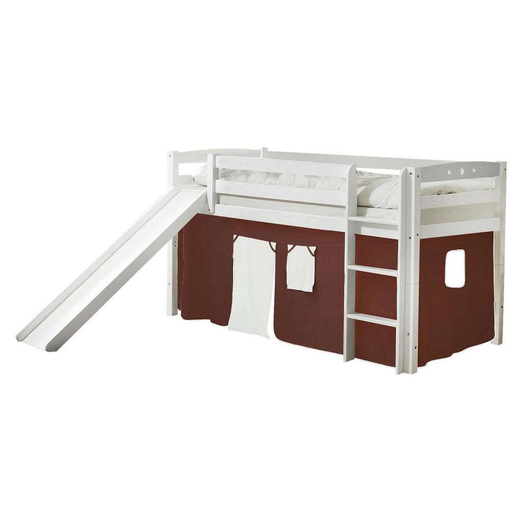 SPIELBETT Buche massiv 90/200 cm Braun, Weiß, Beige