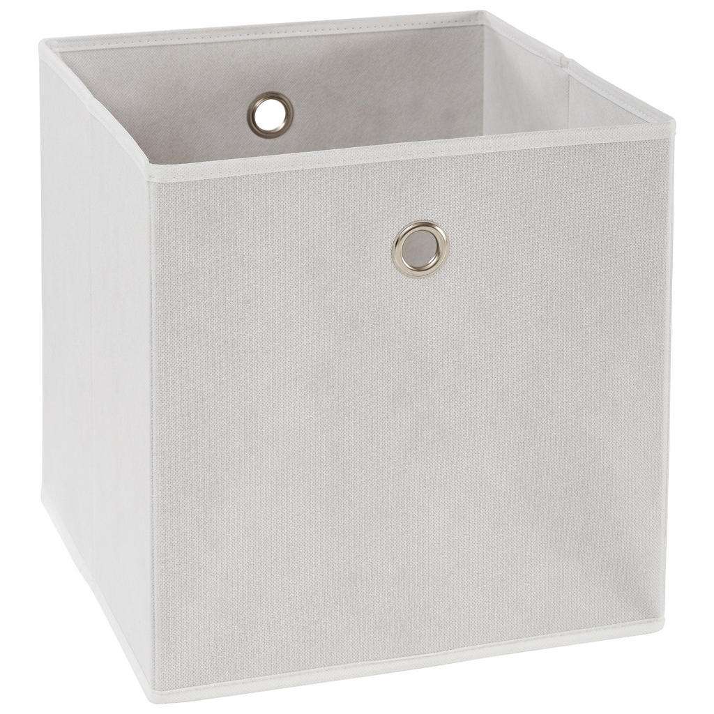 FALTBOX Metall, Textil, Karton Silberfarben, Weiß