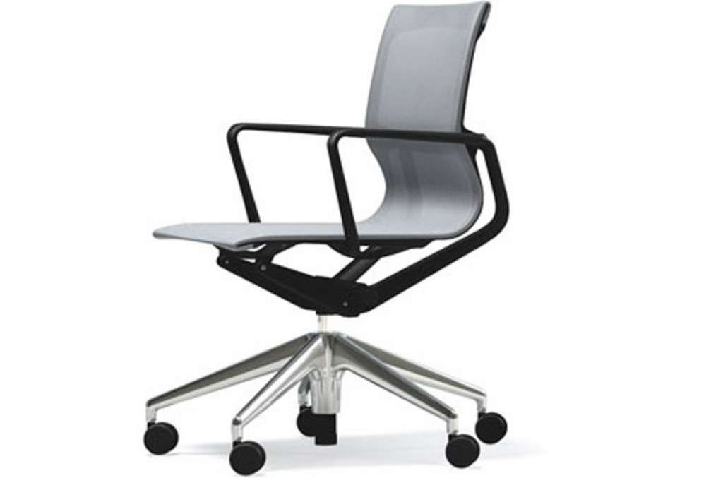 Vitra - Physix Bürodrehstuhl - RollehartTeppichboden-Aluminiumfuss poliert-01 silber-Rahmen 12 deep black - indoor