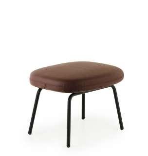 Normann Copenhagen - Era Hocker mit Stahlgestell - Leder Tango 41598 - Schwarz - indoor