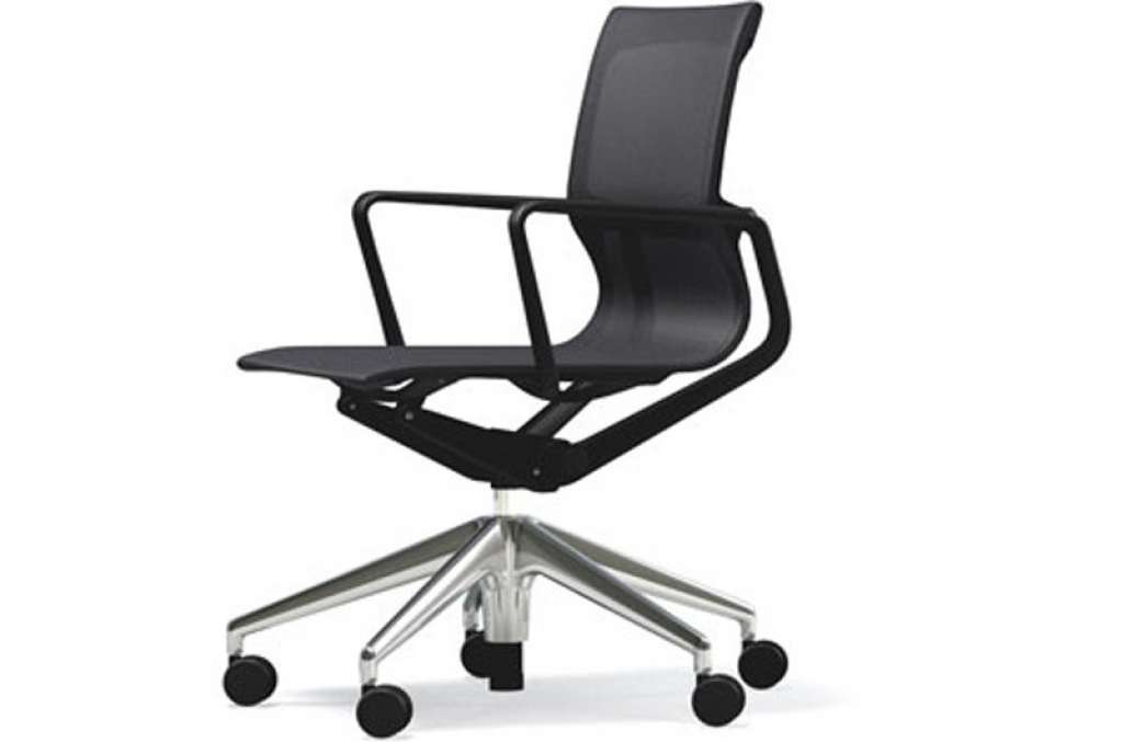 Vitra - Physix Bürodrehstuhl - RollehartTeppichboden-Aluminiumfuss poliert-05 carbon-Rahmen 12 deep black - indoor