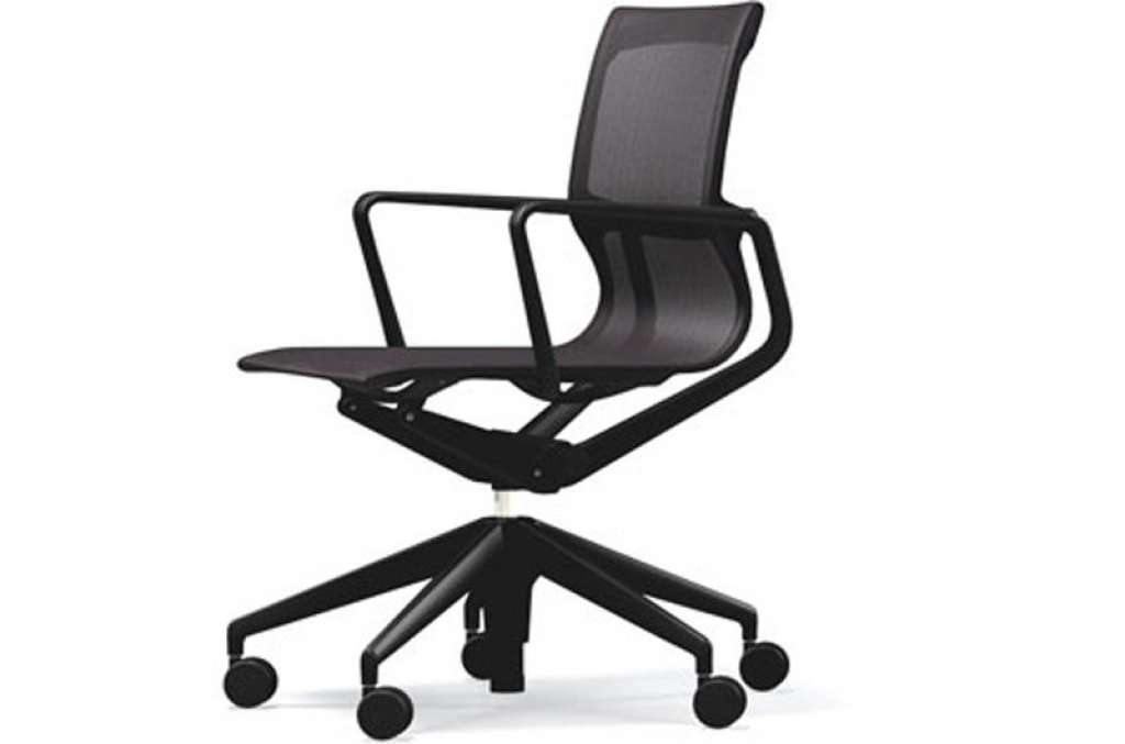 Vitra - Physix Bürodrehstuhl - Rolleweich-für-Hartboden-Aluminiumfuss beschichtet deep black-04 blue cocoa-Rahmen 12deep black - indoor