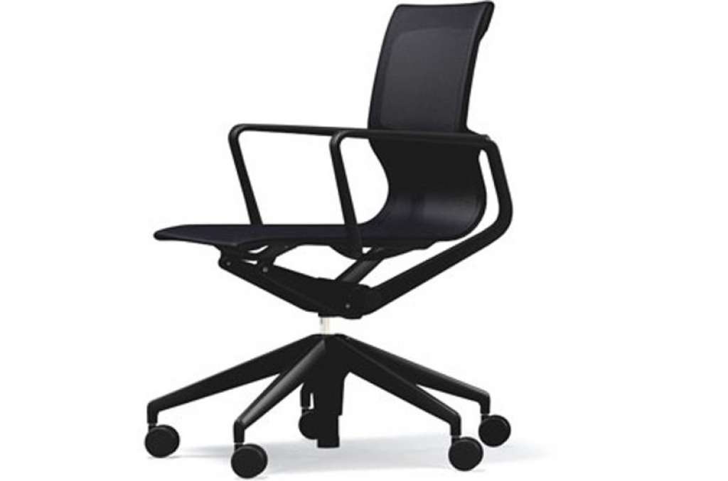 Vitra - Physix Bürodrehstuhl - Rolleweich-für-Hartboden-Aluminiumfuss beschichtet deep black-06 black pearl - Rahmen 12deep black - indoor