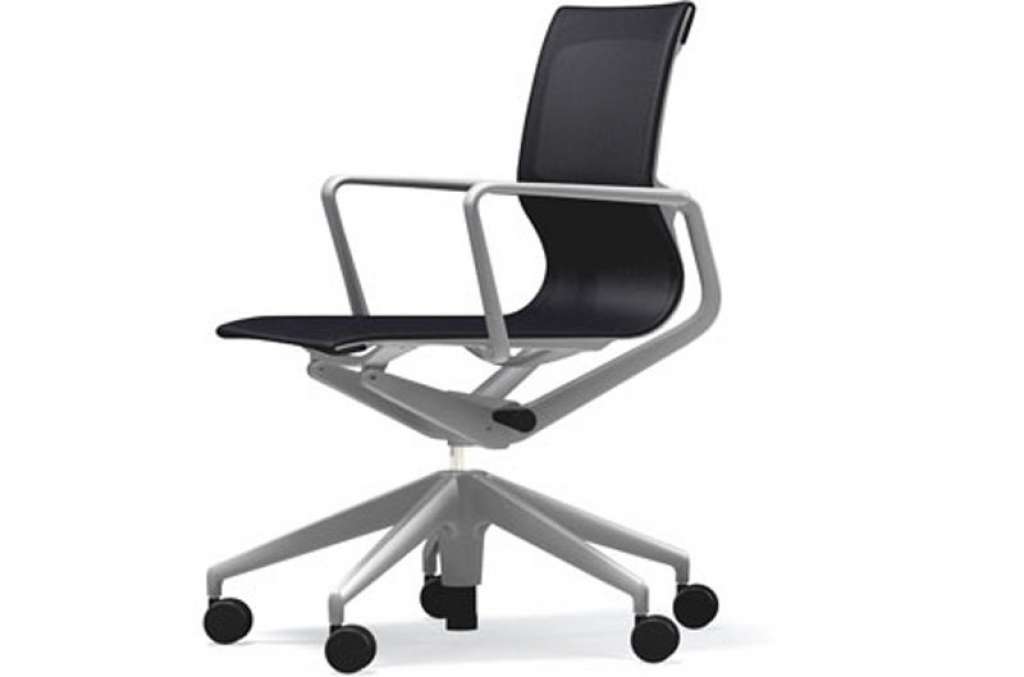 Vitra - Physix Bürodrehstuhl - Rolleweich-für-Hartboden-Aluminiumfuss beschichtet soft grey-06 black pearl - Rahmen 53soft grey - indoor