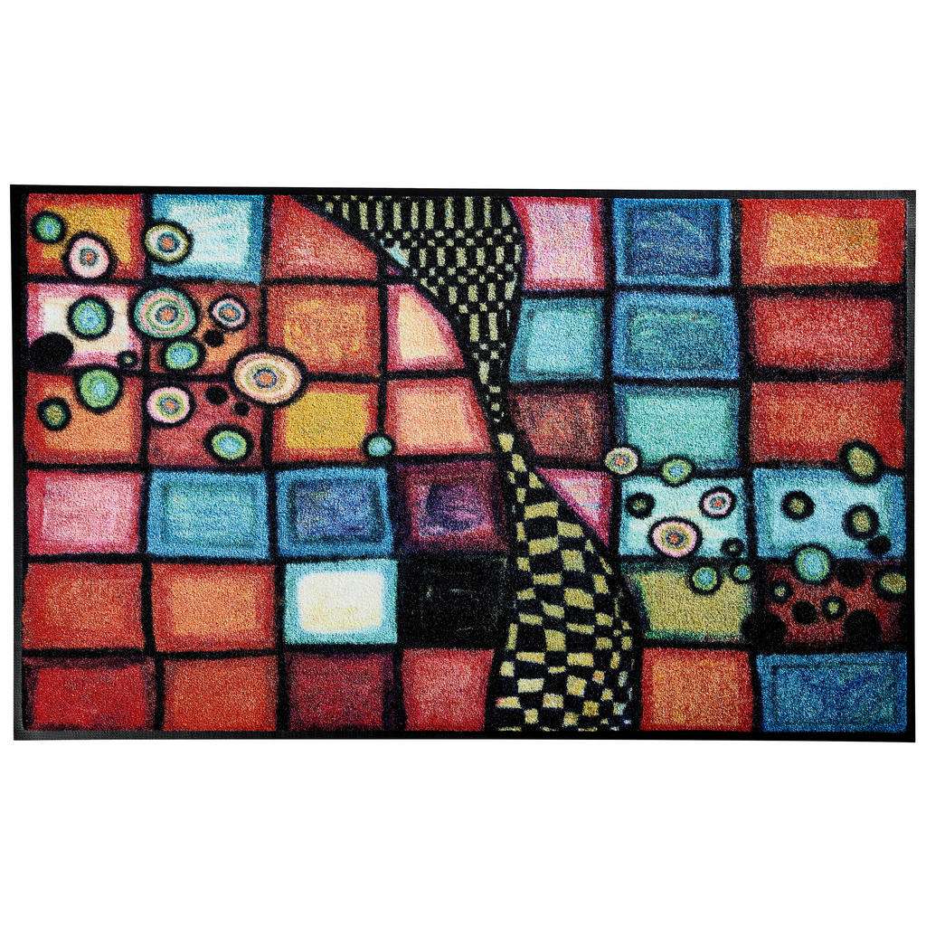 FUßMATTE 75/120 cm Abstraktes Multicolor