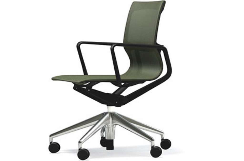 Vitra - Physix Bürodrehstuhl - Rolleweich-für-Hartboden-Aluminiumfuss poliert-03 schilf-Rahmen 12 deep black - indoor
