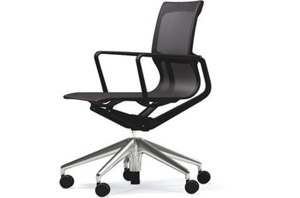Vitra - Physix Bürodrehstuhl - Rolleweich-für-Hartboden-Aluminiumfuss poliert-04 blue cocoa-Rahmen 12 deep black - indoor