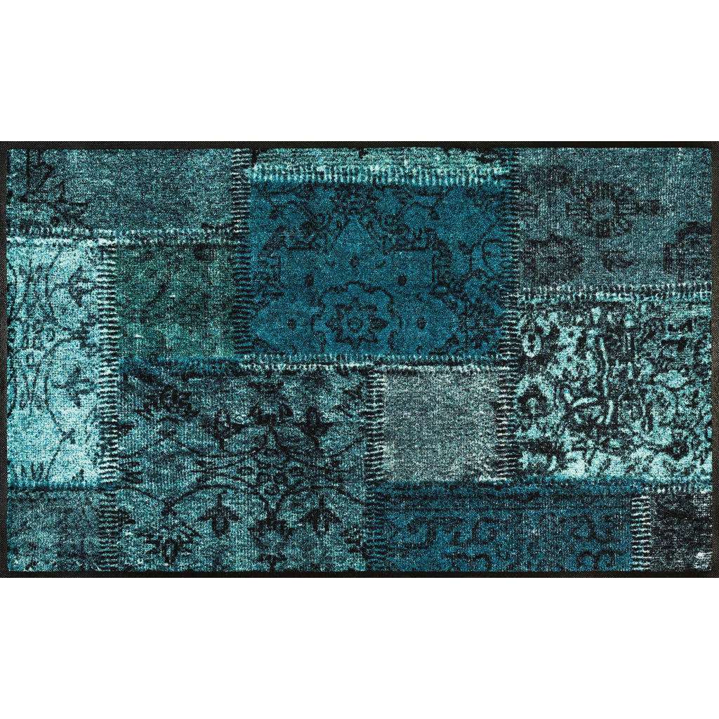 FUßMATTE 75/120 cm Graphik Türkis